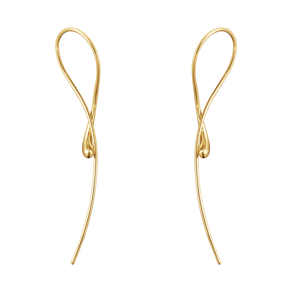 Georg Jensen Mercy Swirl lange øreringe i 18 karat guld