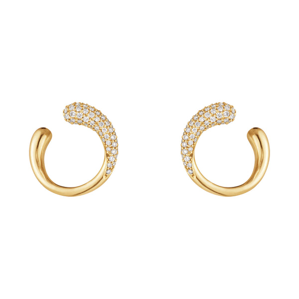 Georg Jensen Mercy ørestikker i 18 karat guld med pavé diamanter