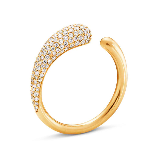 Georg Jensen Mercy mini ring i 18 karat guld med pavé diamanter
