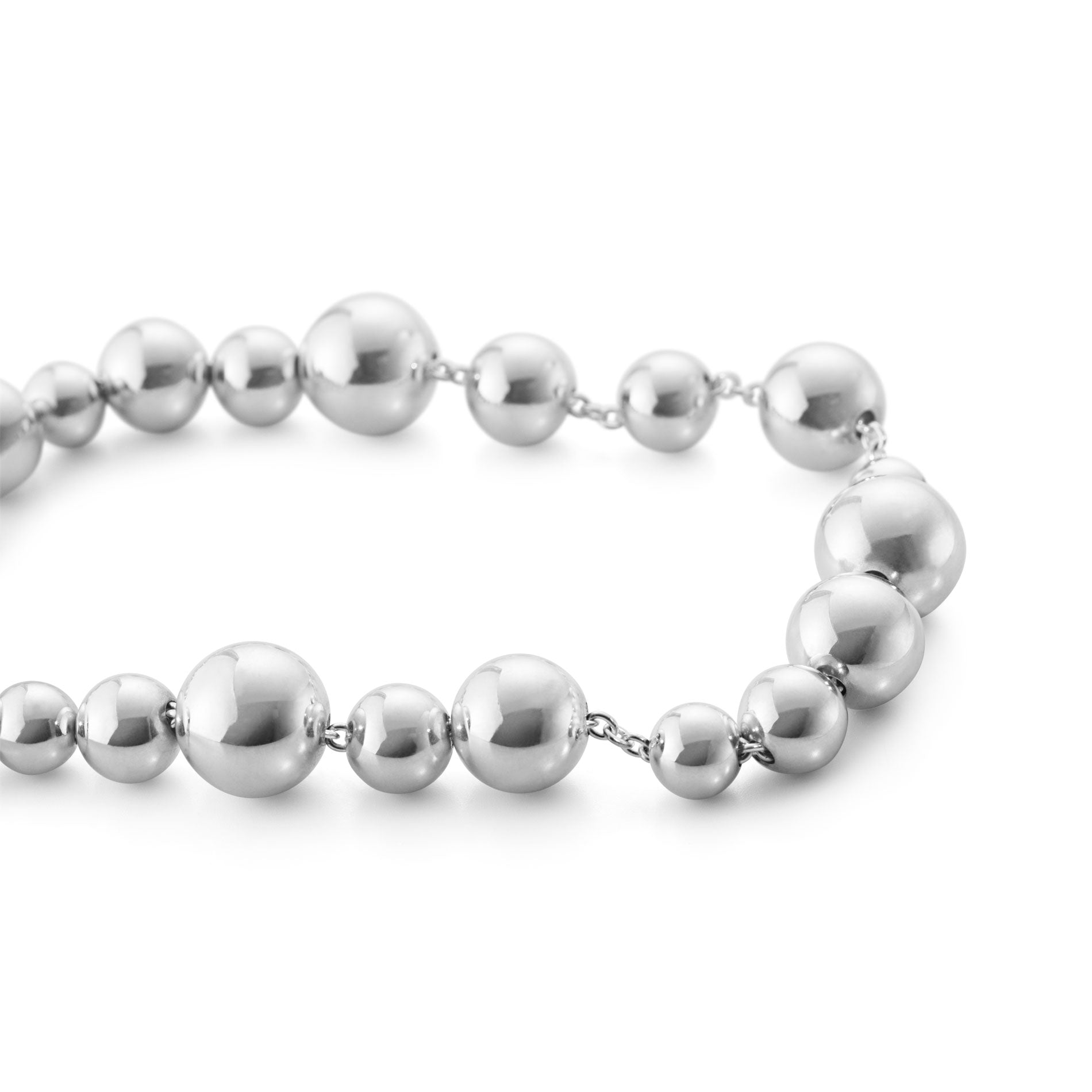 Georg Jensen Moonlight Grapes armbånd med sølvkugler i forskellige størrelser