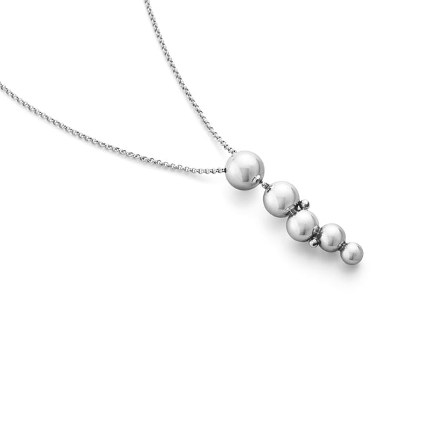 Georg Jensen Moonlight Grapes halskæde med vedhæng i oxideret sølv