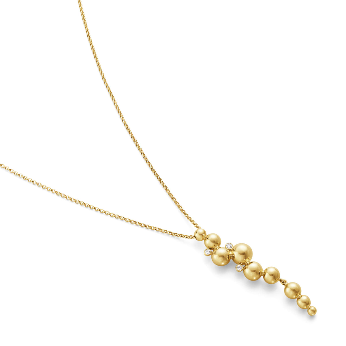 Georg Jensen Moonlight Grapes halskæde i guld med diamanter