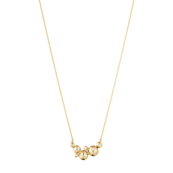 Georg Jensen Moonlight Grapes halskæde i 18 karat guld med diamanter