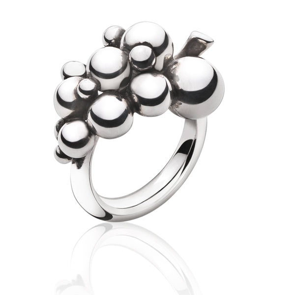 Georg Jensen Moonlight Grapes lille ring i oxideret sterlingsølv