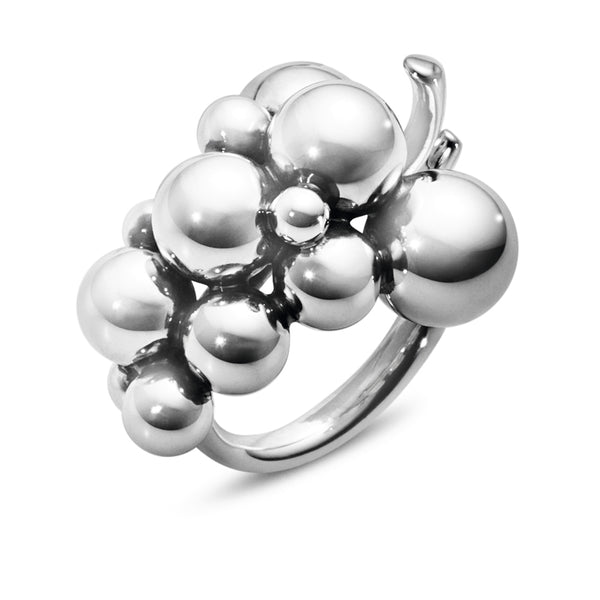 Georg Jensen Moonlight Grapes mellem ring i oxideret sterlingsølv