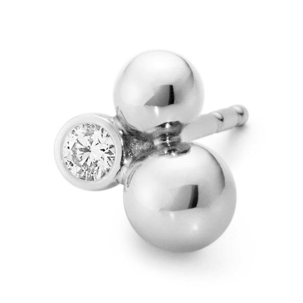 Georg Jensen Moonlight Grapes ørestik i sterlingsølv med diamant