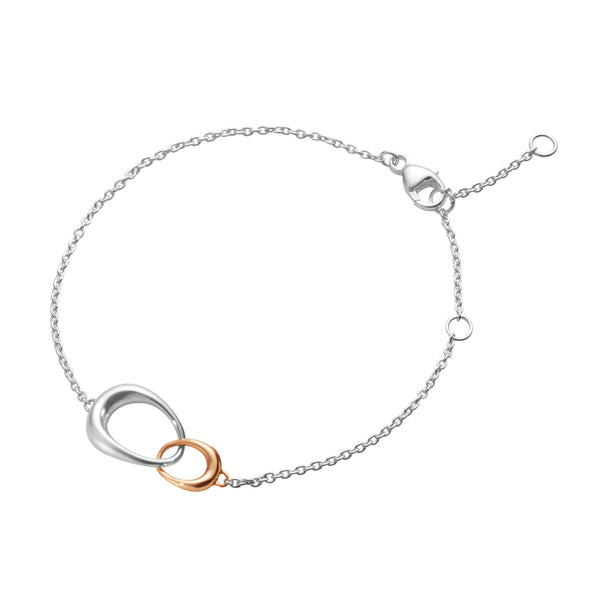 Georg Jensen Offspring armbånd i sterlingsølv og rosaguld