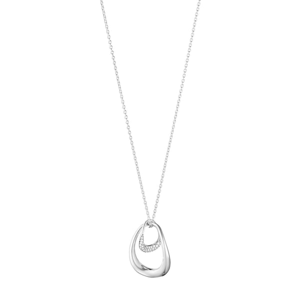Georg Jensen Offspring halskæde i sterlingsølv med diamanter