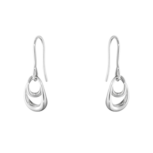 Georg Jensen Offspring ørebøjler i sterlingsølv med to ægformer