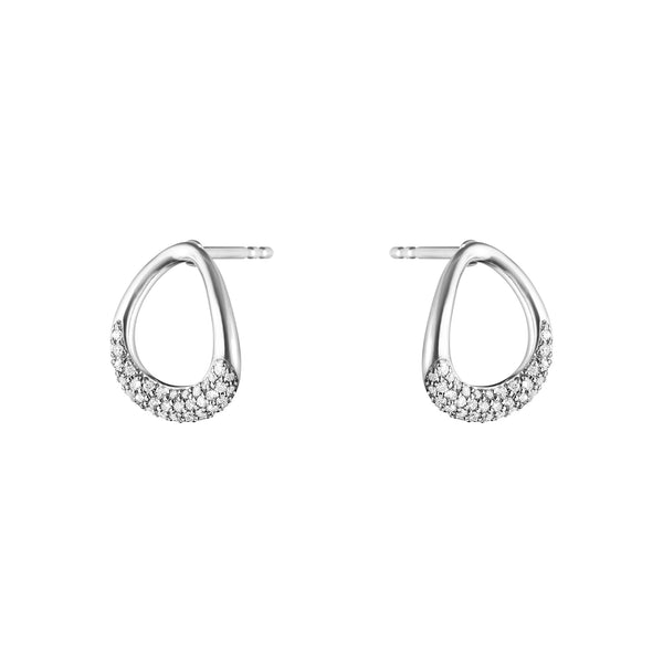 Georg Jensen Offspring ørestikker i sterlingsølv med pavé diamanter