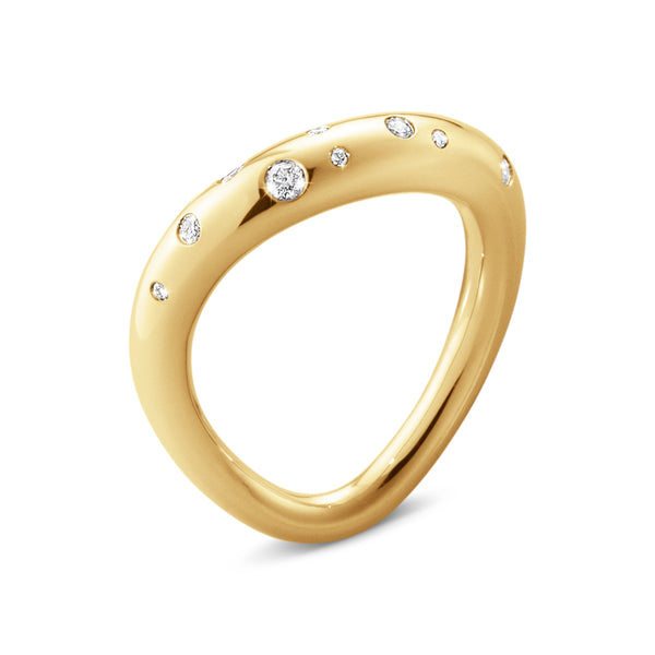 Georg Jensen Offspring ring i 18 karat guld med spredte diamanter