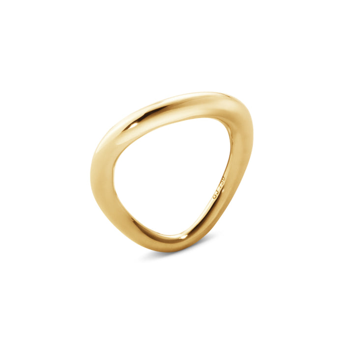 Georg Jensen Offspring oval ring i 18 karat guld, set forfra