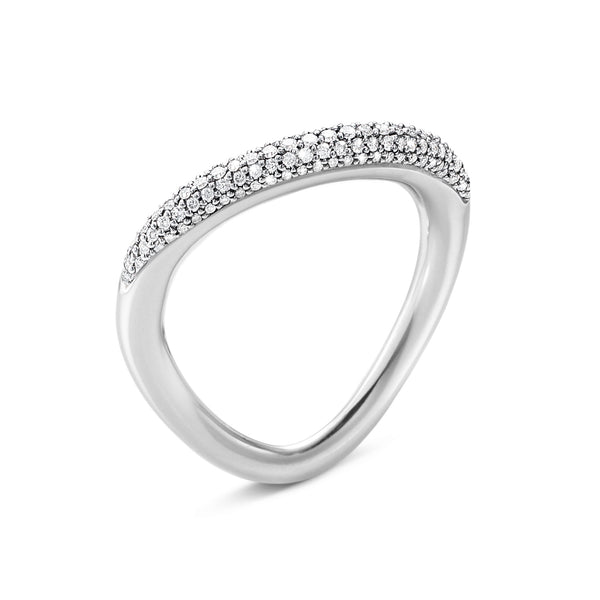 Georg Jensen Offspring ring i sterlingsølv med pavé diamanter