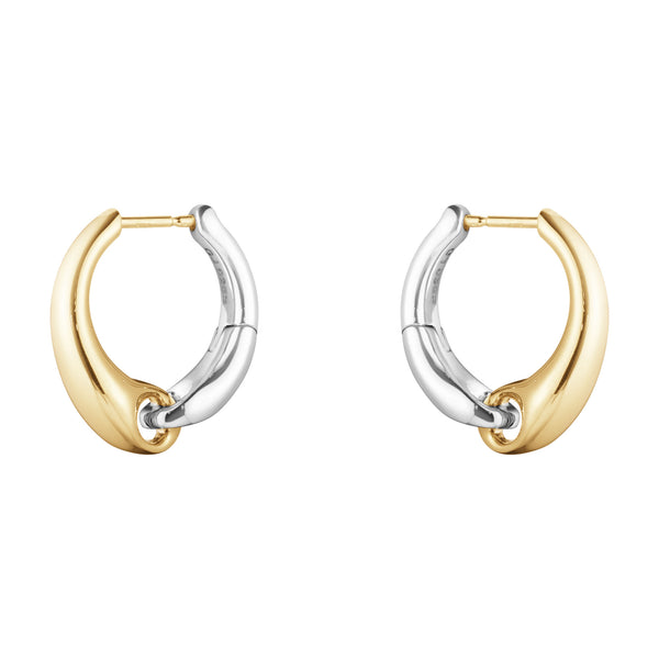 Georg Jensen Reflect creoler i sterlingsølv og 18 karat guld