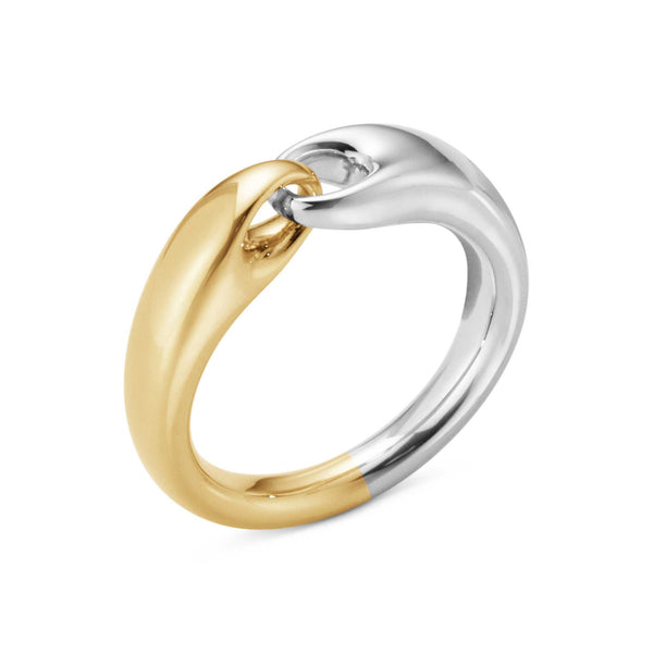 Georg Jensen Reflect Small ring i sterlingsølv og 18 karat guld