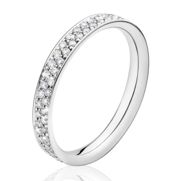 Georg Jensen Magic ring i 18 karat hvidguld med to rækker pavé diamanter