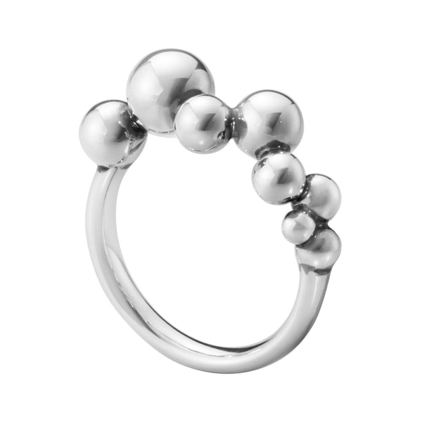 Georg Jensen Moonlight Grapes ring i sterlingsølv med række af kugler