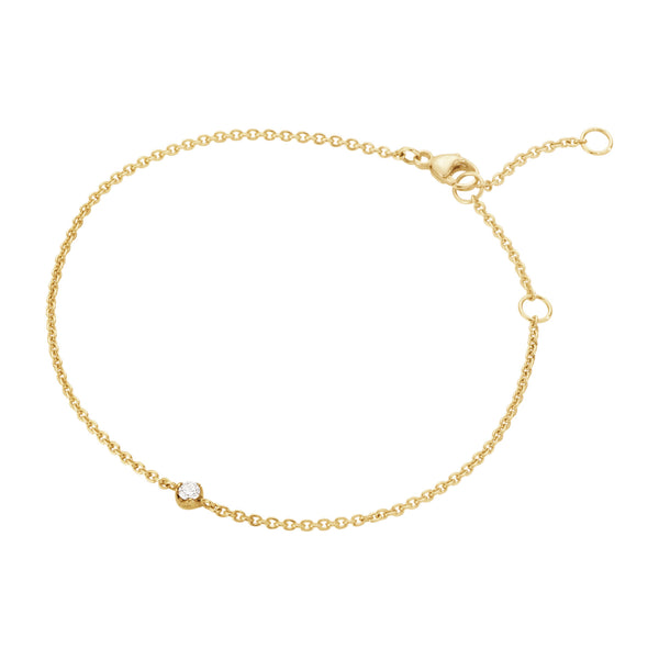 Georg Jensen Signature Diamonds armbånd i 18 karat guld med én diamant