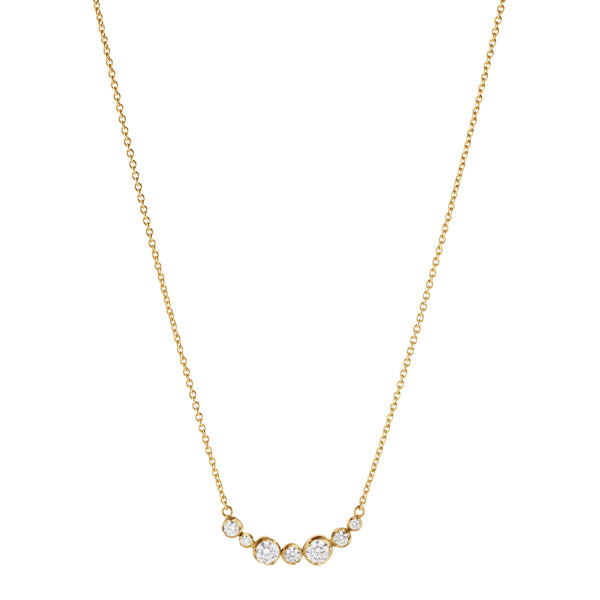 Georg Jensen Signature Diamonds halskæde i guld med syv diamanter