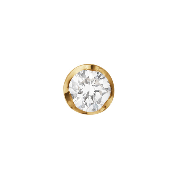Georg Jensen Signature Diamonds ørestik i guld med 0,10 ct diamant forfra