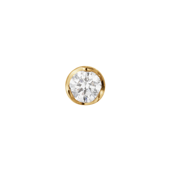 Georg Jensen Signature Diamonds ørestik i guld med 0,05 ct diamant forfra