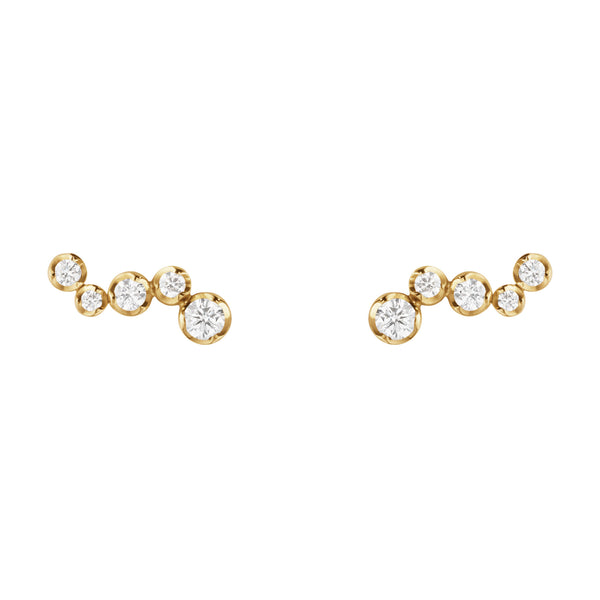 Georg Jensen Signature Diamonds ørestikker i guld med fire diamanter