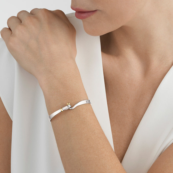 Georg Jensen Torun armring i sølv med guld detaljer