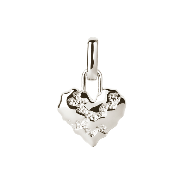 Camille Brinch Heart Contrast Charm i sølv