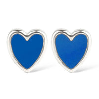 Sølv hjerteørestikker med blå emalje fra Jeberg