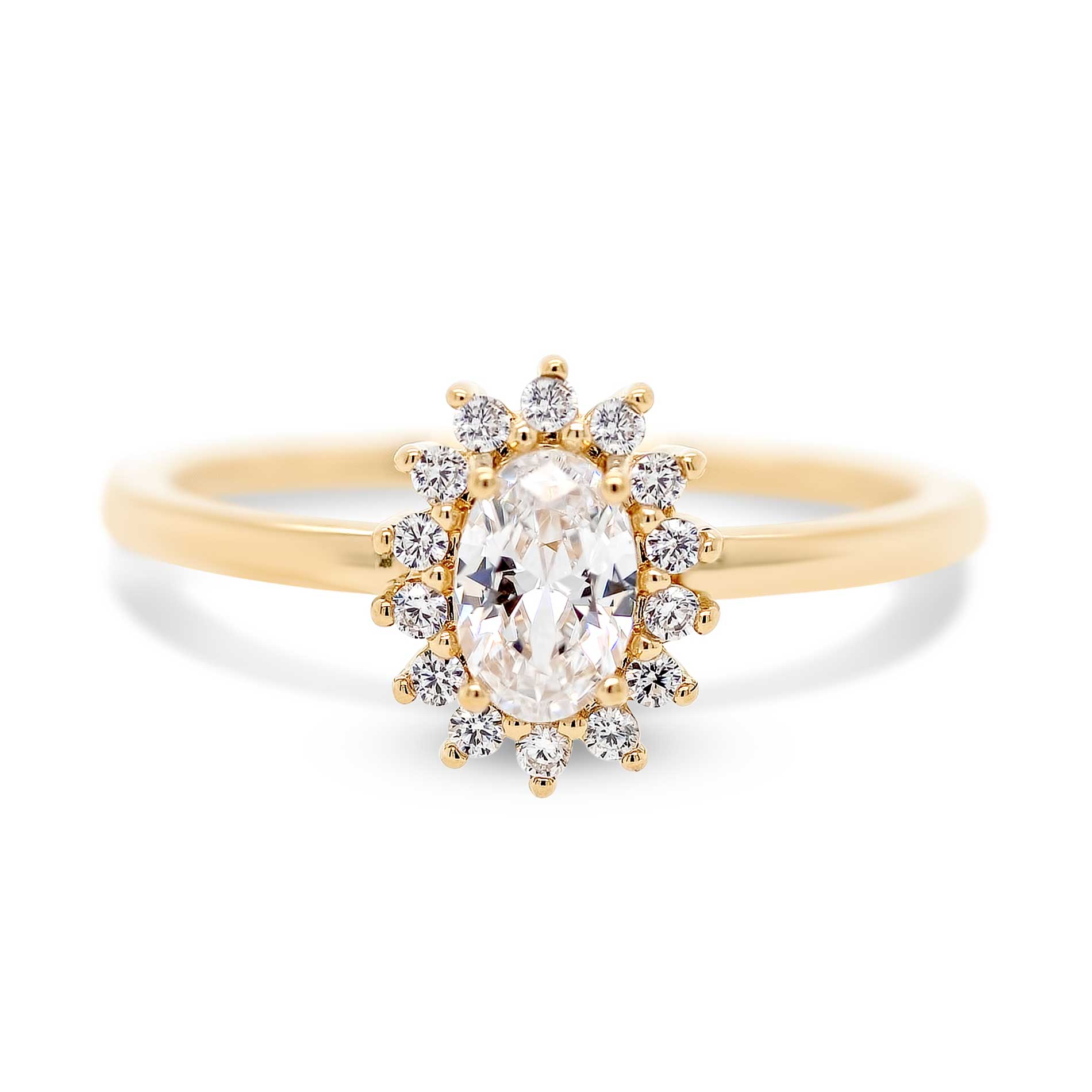 Forgyldt ring med zirkonia sten packshot
