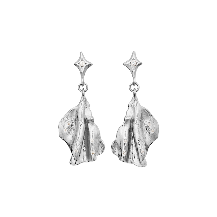 MAANESTEN ØRERINGE I SØLV