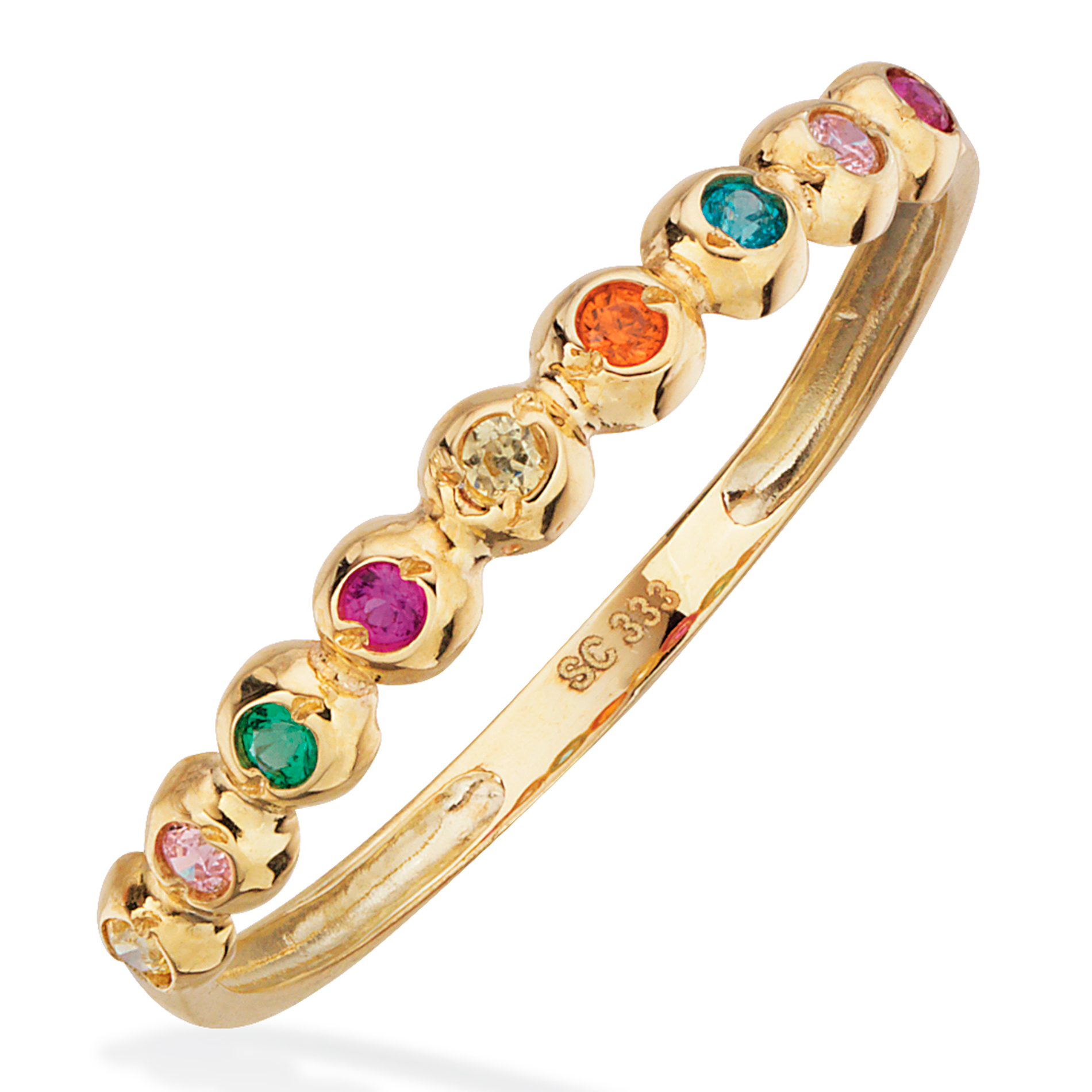 Scrouples ring med rainbow zirkonia i 8 karat guld