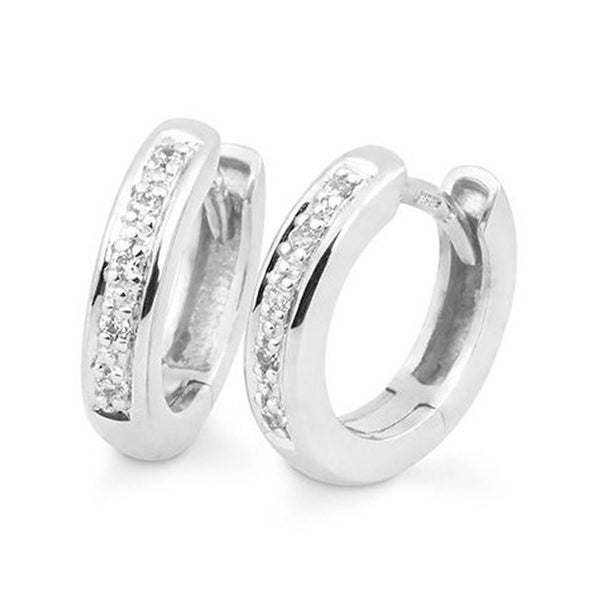 Creoler med 12 diamanter i hvidguld