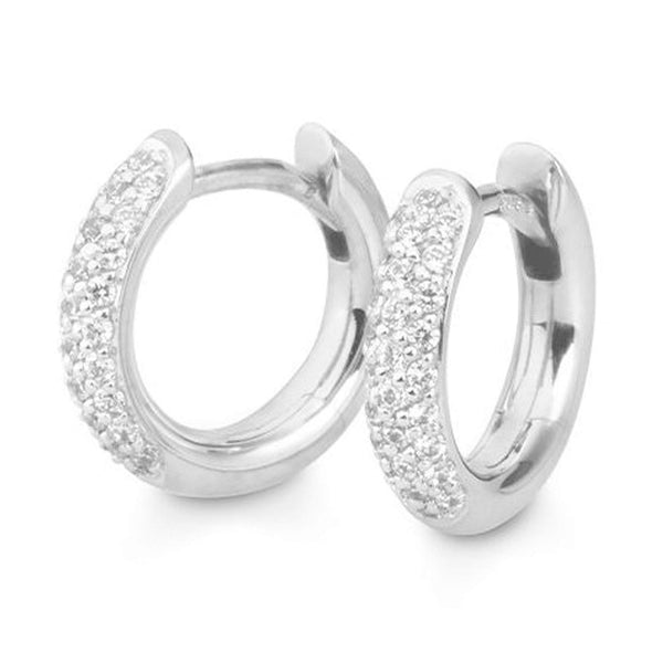 Diamantcreoler i hvidguld med i alt 0,308 carat