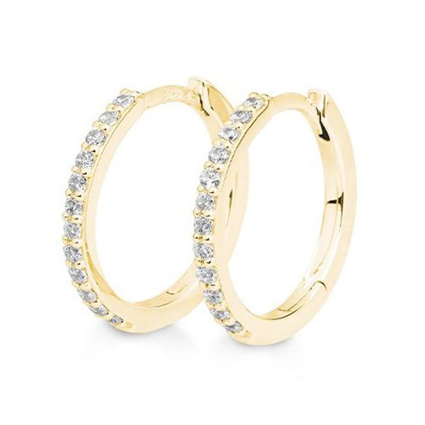 Creoler i guld med 26 diamanter i alt 0,26 carat