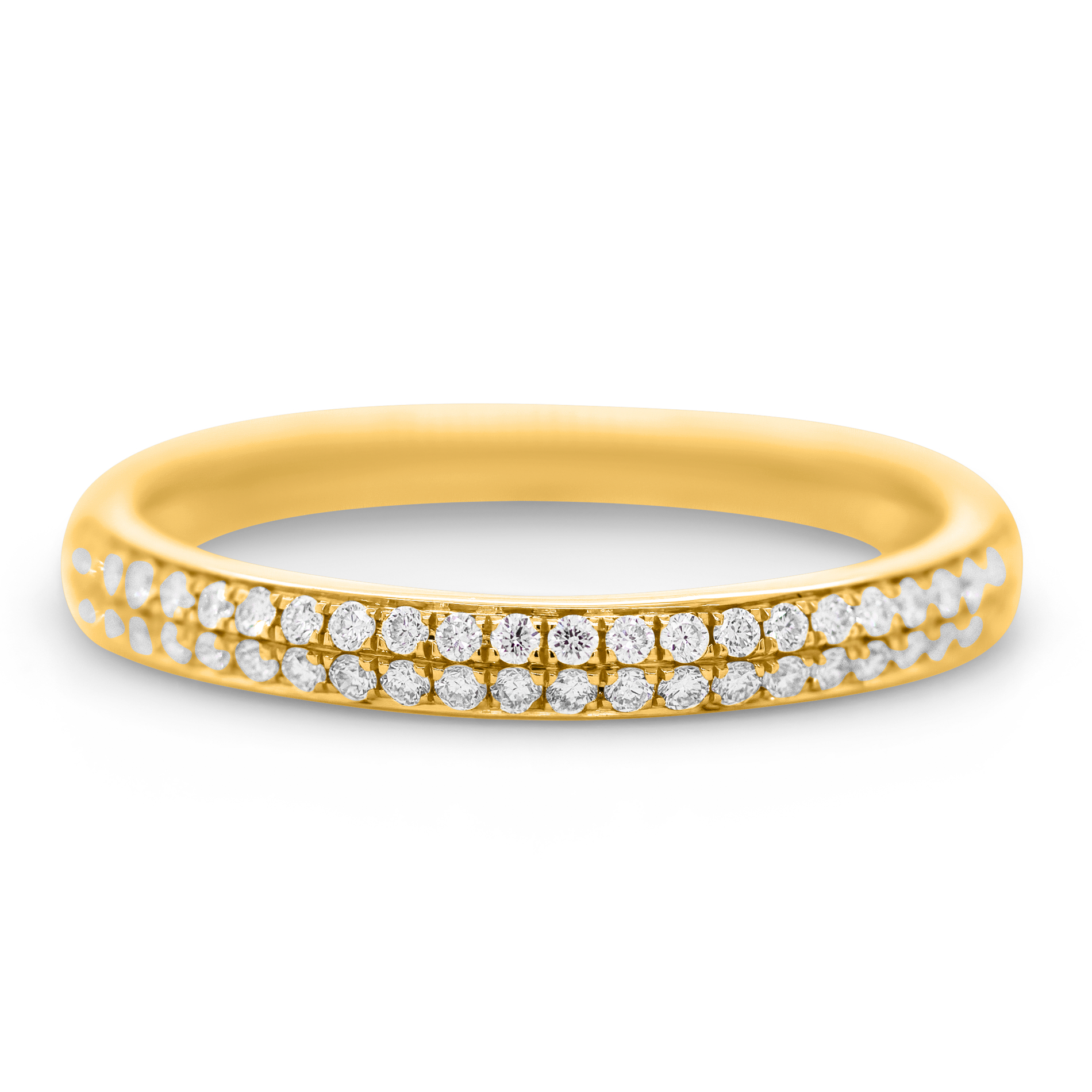 Alliancering i guld med diamanter