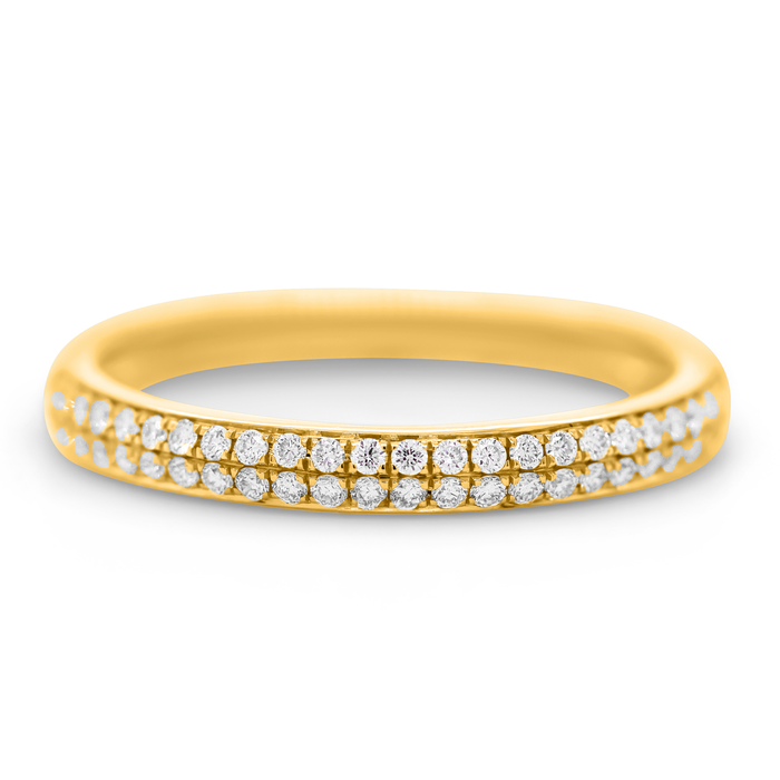 Alliancering i guld med diamanter