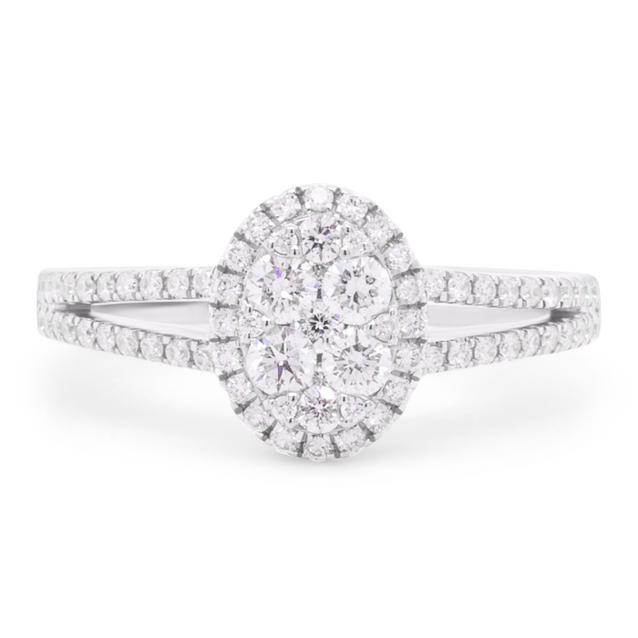 18 karat hvidguld ring med diamanter