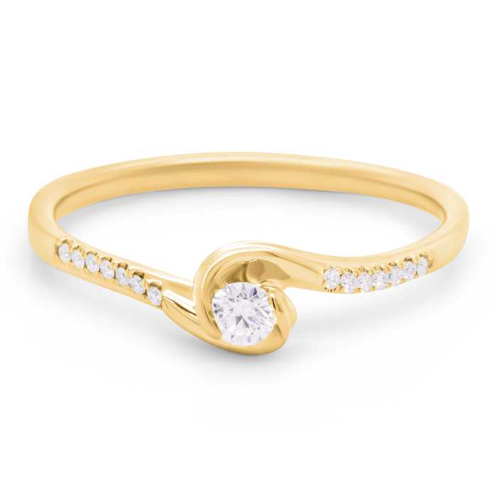 Diamantring i guld