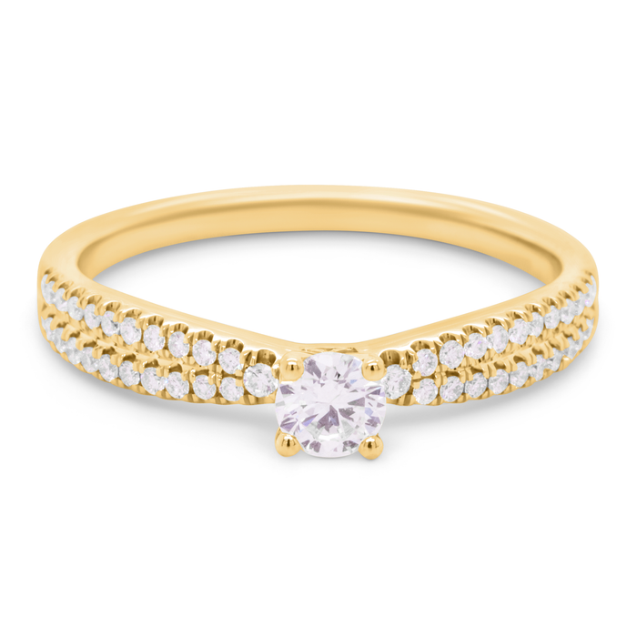Guldring med diamanter