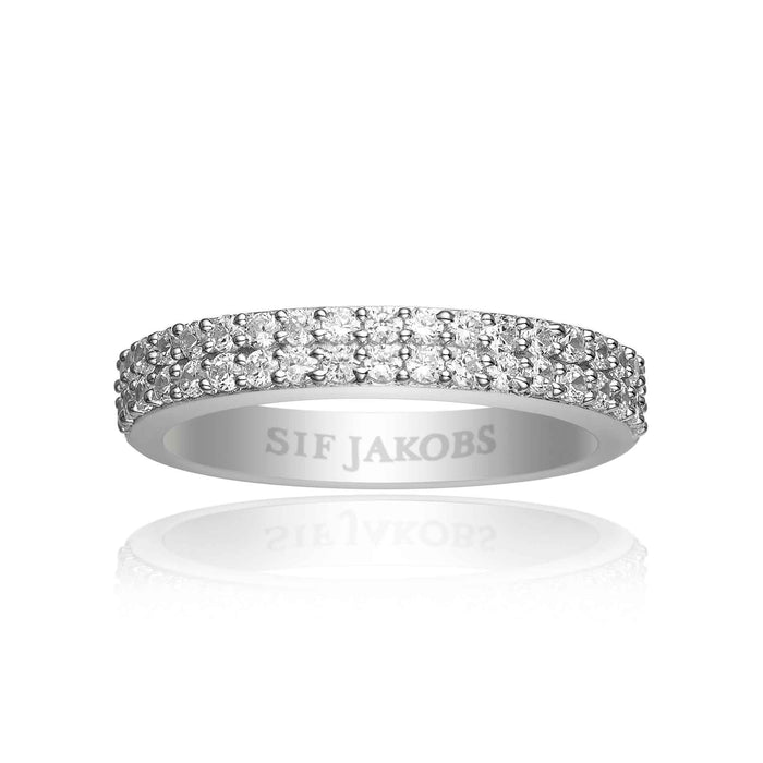 Sif Jakobs Corte Due ring i sølv med hvide zirkonia sten 3mm