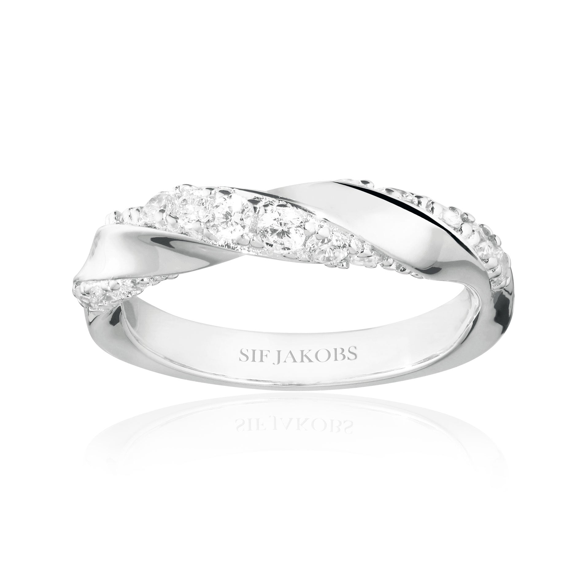Sif Jakobs Ferrara ring i sølv med hvide zirkonia