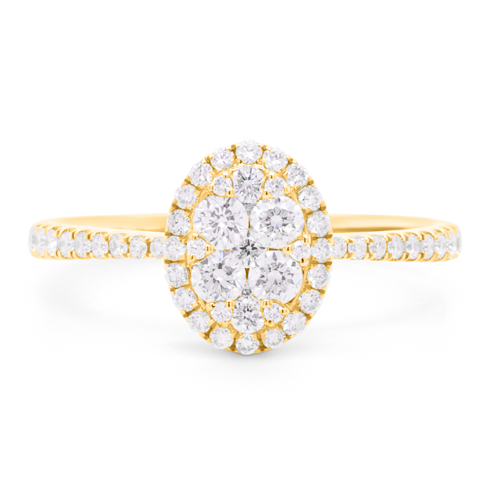 18 karat guld ring med hvide diamanter