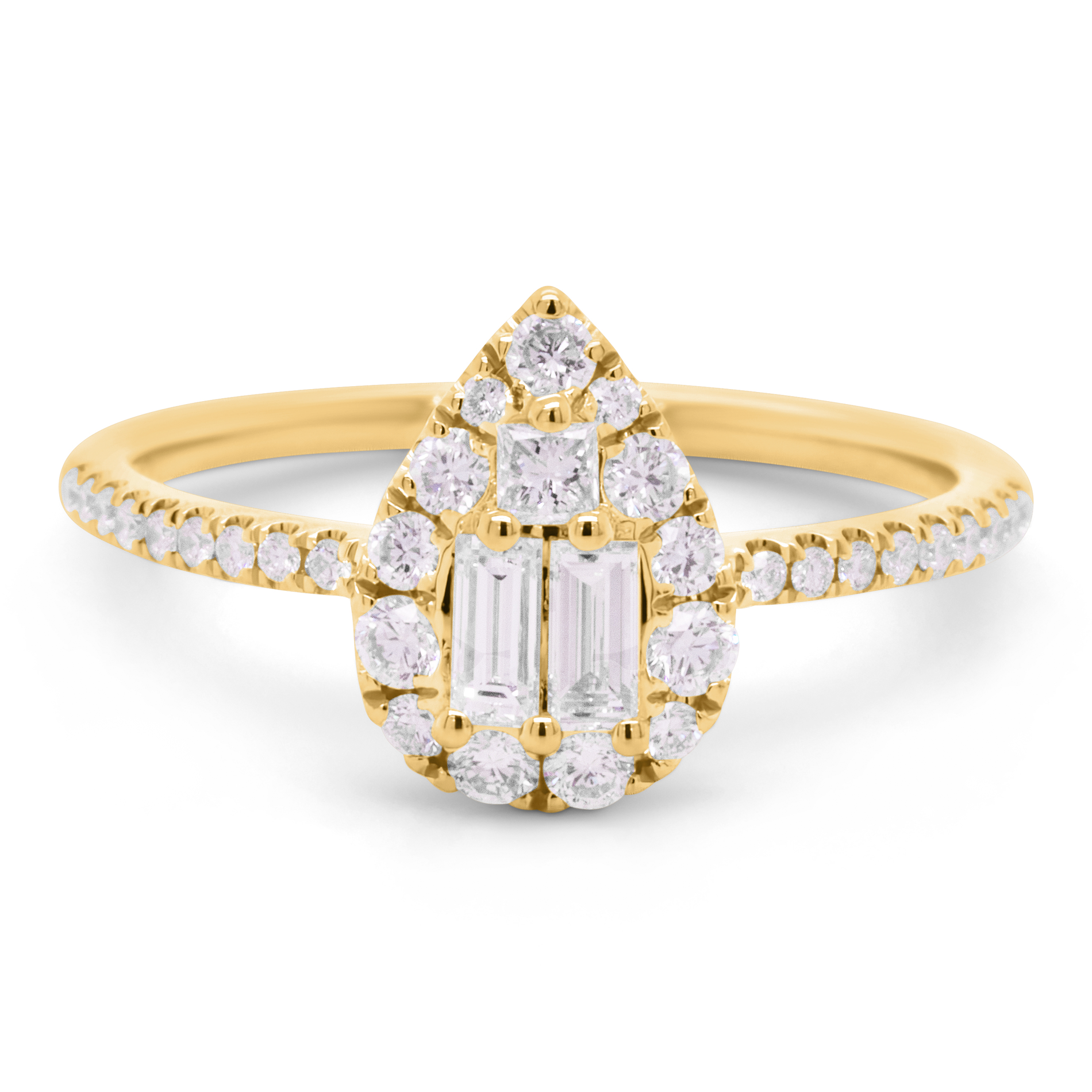 Guldring med diamanter