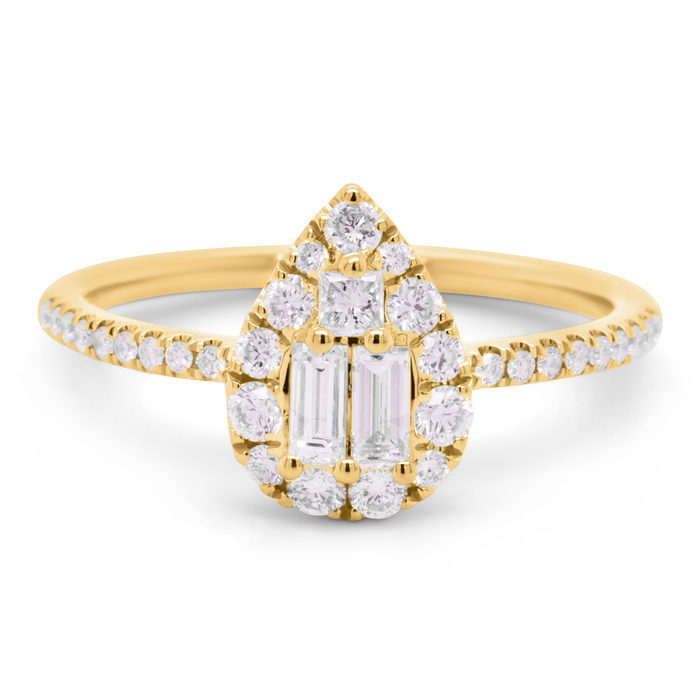 Guldring med diamanter