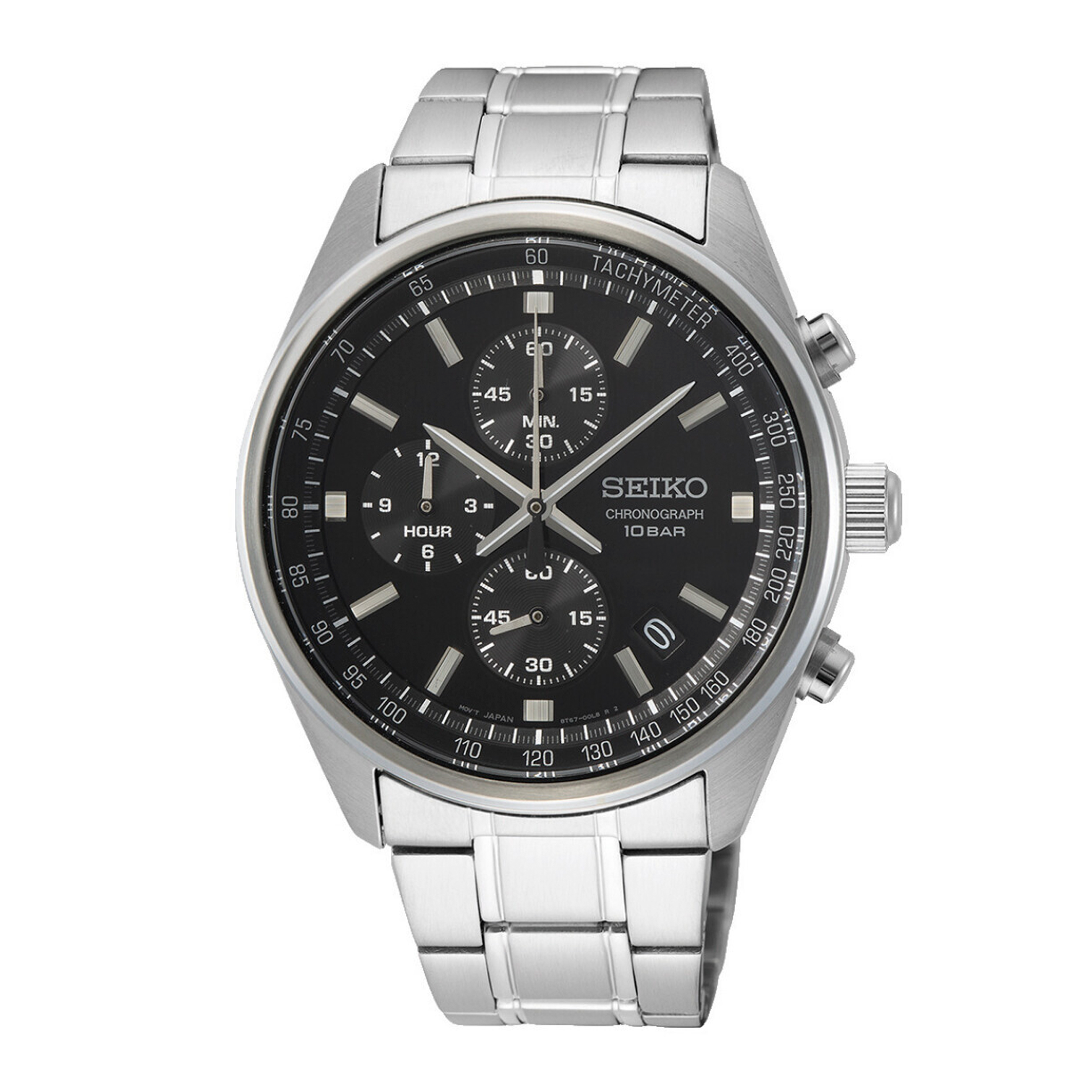 Seiko Chronograph med sort skive