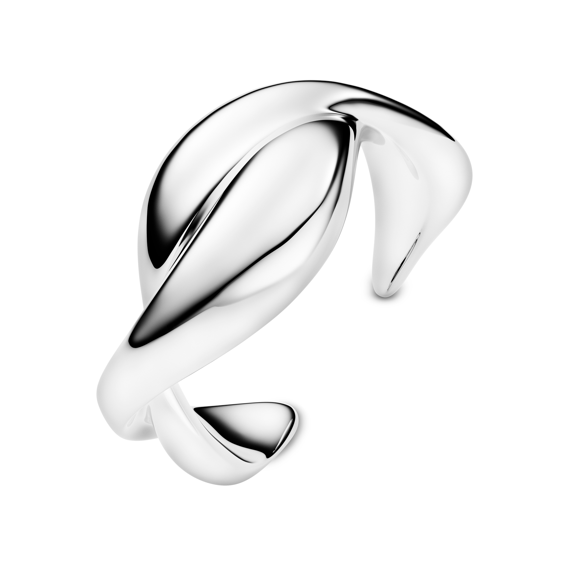 Sif Jakobs Foglia ear cuff i sølv med organisk og snoet design