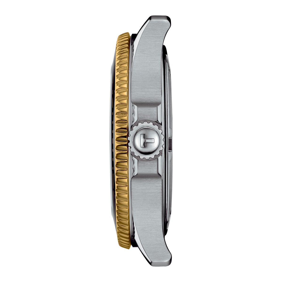 two-tone ur i stål med sort skive fra Tissot