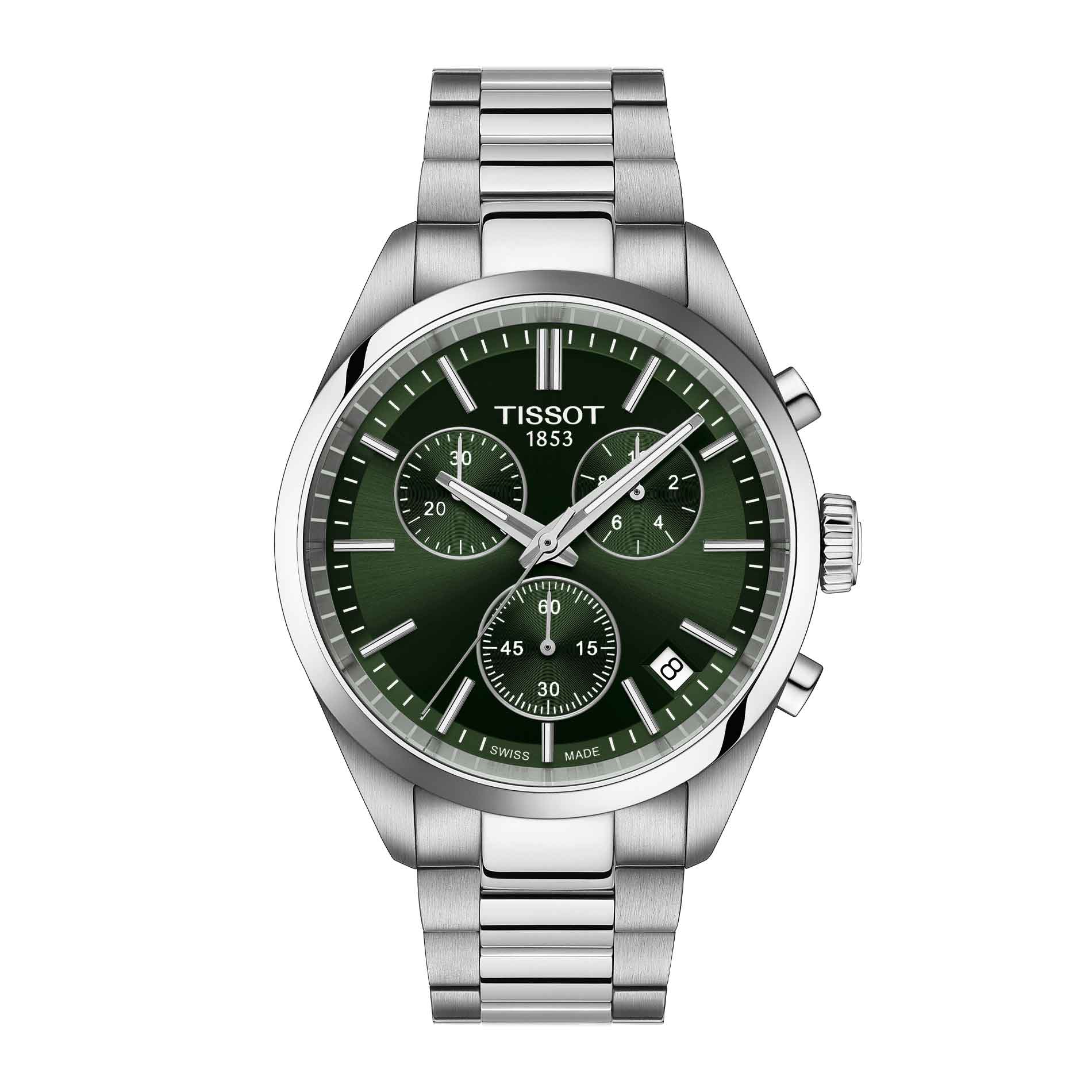 Tissot ur i stål med grøn skive