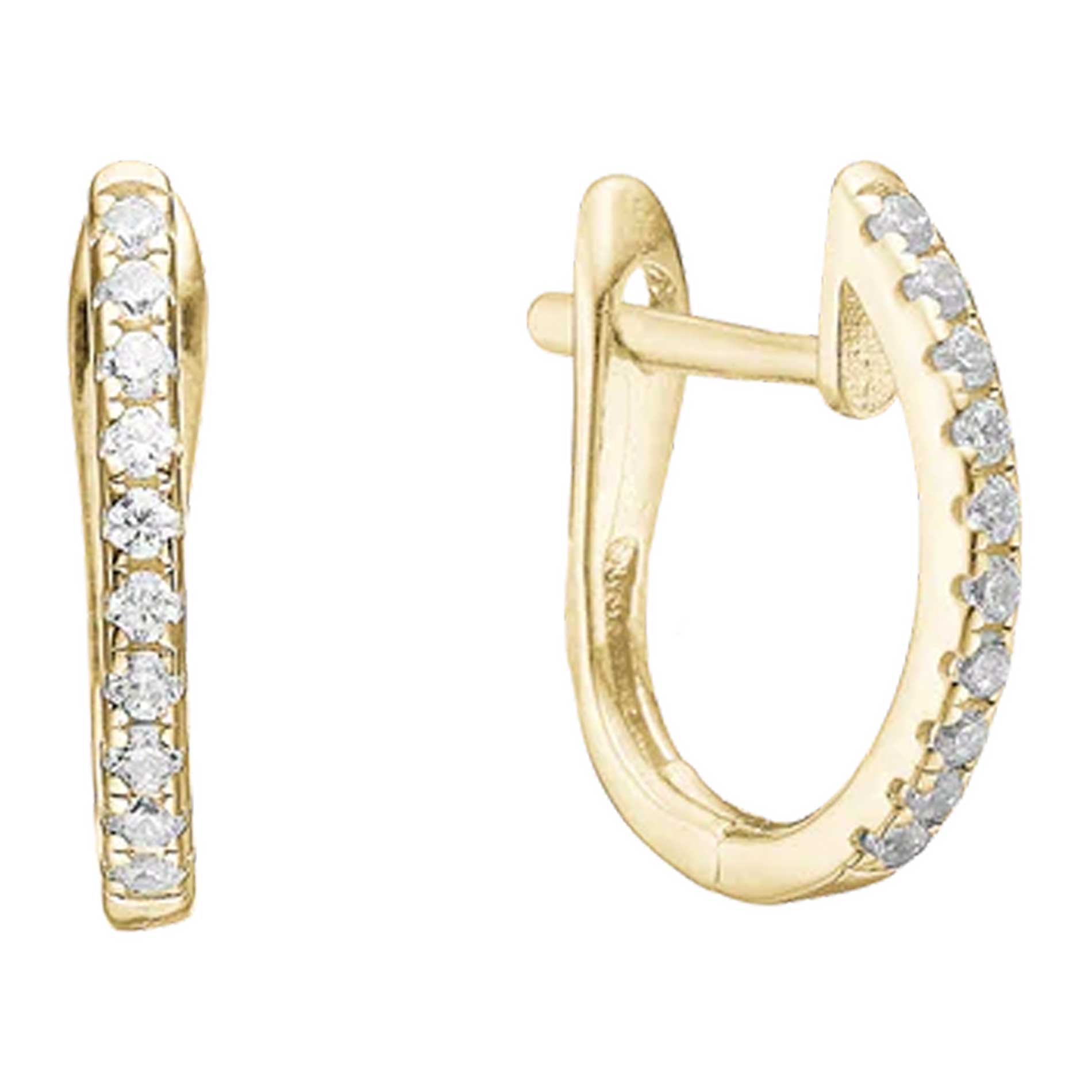 Creoler i guld med hvide zirkonia sten fra Aagaard